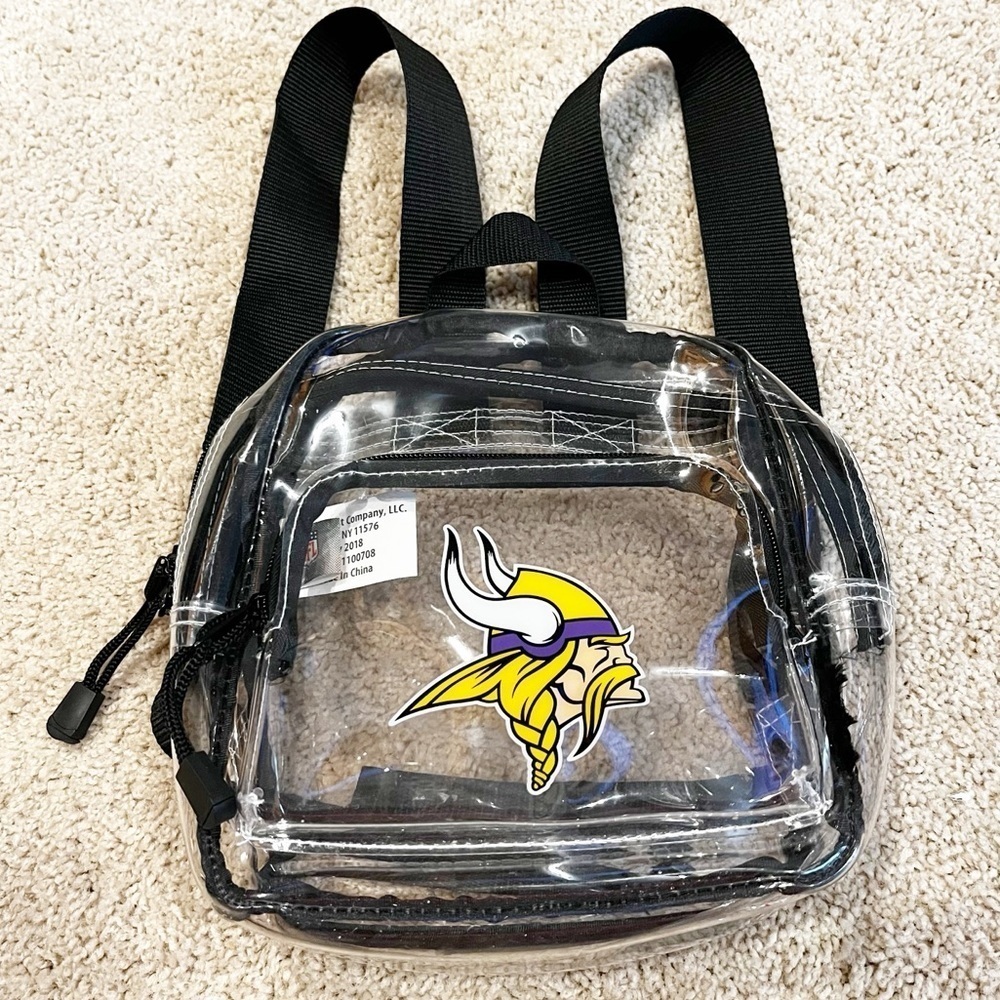Minnesota Vikings Clear Backpack Stadium Game Day Football US Bank Stadium Logo